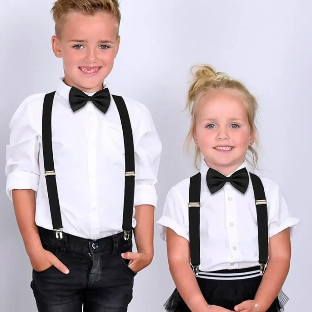 Classic Accessory Adjustable Kids Suspenders Elastic Solid Color Children Belt Y-Back Braces