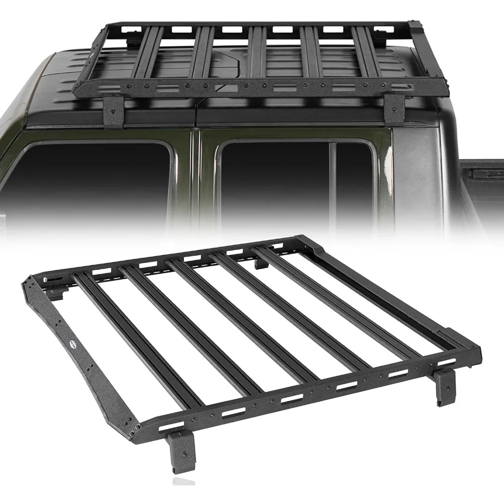 

u-Box Gladiator Roof Rack Overland JT Cargo Basket Aluminum Crossbars for 2020-2025 Jeep Gladiator JT & 2018-2025 Jeep Wrangler