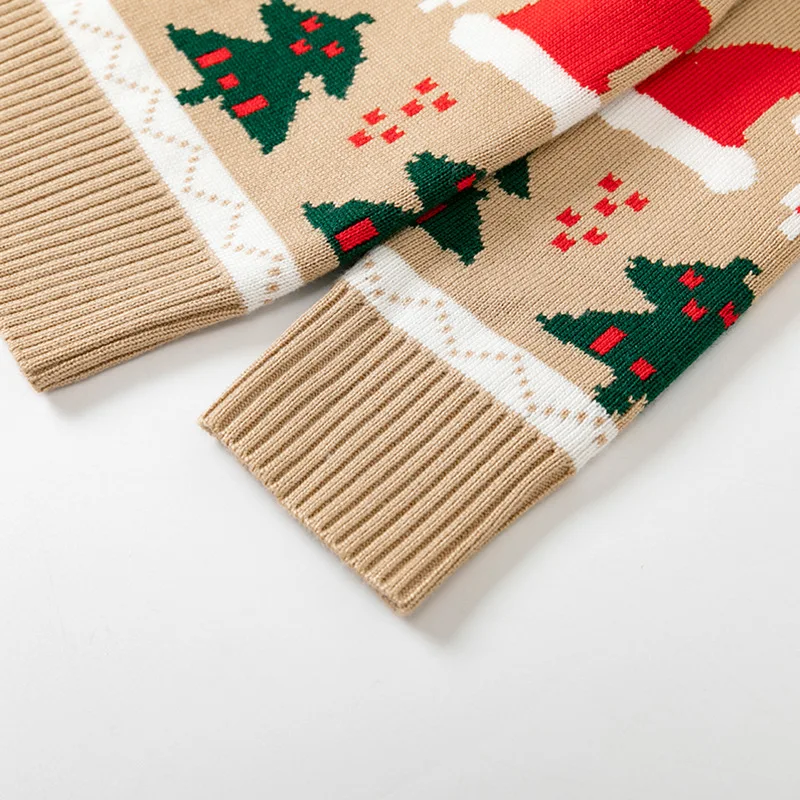 Factory direct sales of new autumn and winter European and American children's pullover sweater Christmas hat girls baby bottom