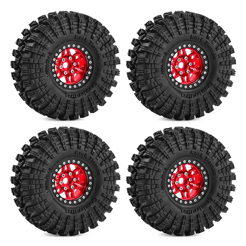 1.9 Inch Beadlock Wheels Tires 12mm Hex for TRX4 SCX10 Capra Axial SCX24 Traxxas Enduro RC Crawler Truck Upgrade Parts