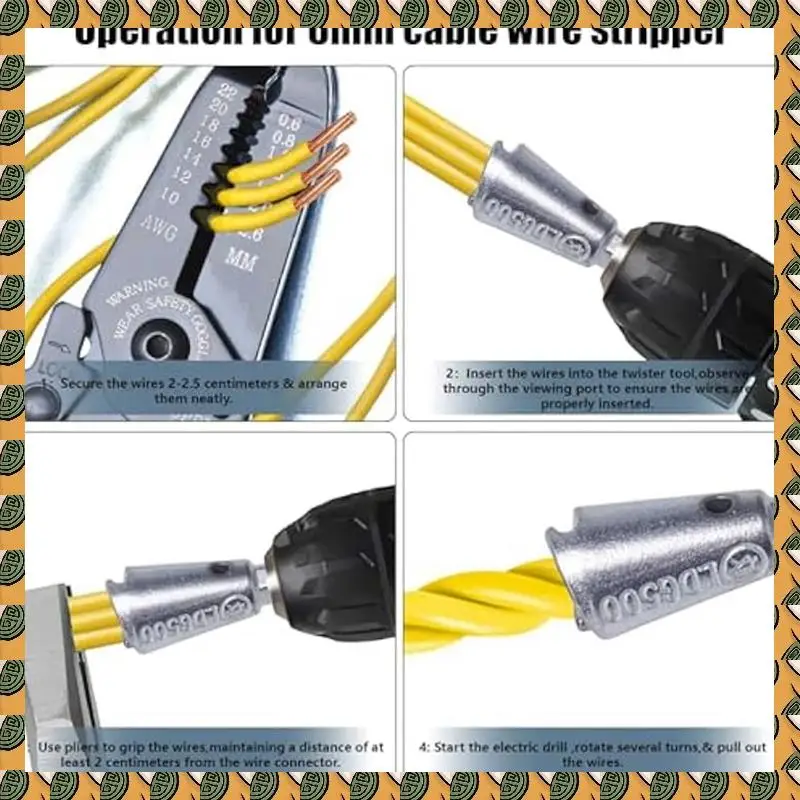 

A77I 3Pcs Wire Twister Tool And Nut Twister Tool,3/5 Way Wire Stripper For Drill,Electrical Wire Stripping And Twisting Tool