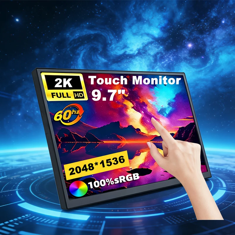 9.7 Inch Monitor HD Extension Laptop Raspberry Pi 2K Touchscreen Travel Monitor For RaspberryPi XBox PS4/5 Switch PC Display