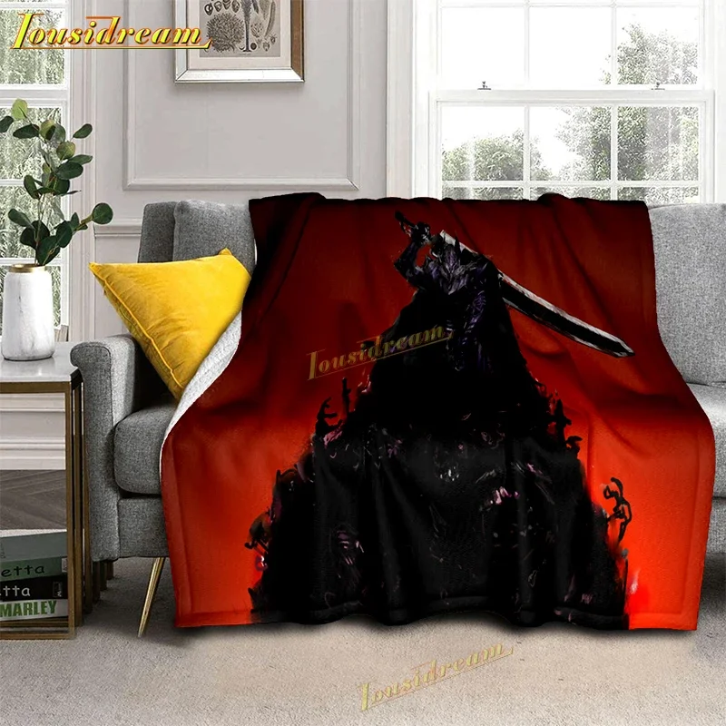Berserk 3D Printing Plush Blanket Adult Fashion Quilts Special Anime Flannel Home Office Washable Kids Sherpa Bedspread Cover