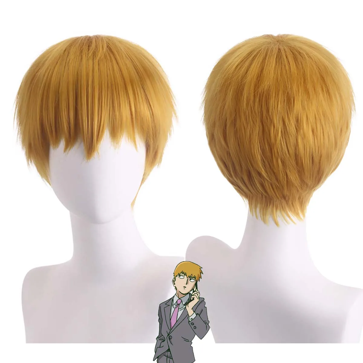Halloween Cosplay Props Accessory Anime Mob Psycho 100 Arataka Reigen Cosplay Wig