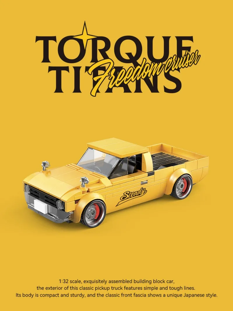 MOC Pickup Truck Building Kit High-Tech Street Series Vehicle Model, STEM Construction Toy Home Decor for Kids Adult Collectors