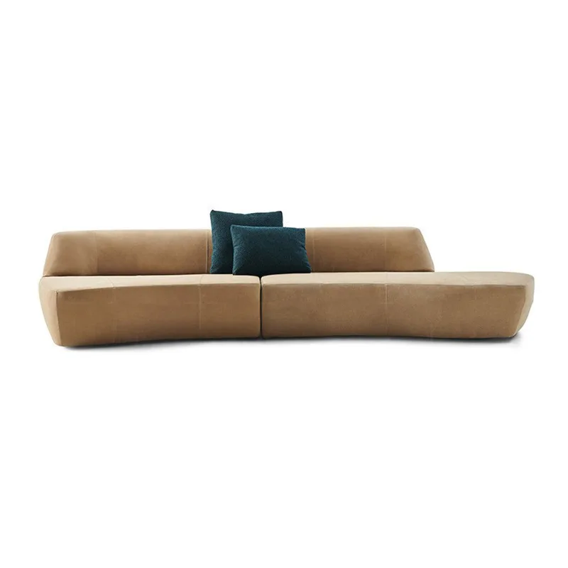

df-Simple Modern Minimalist Fabric Sofa Large Living Room Furniture Tatami Special-shaped Cream Sand Hair%