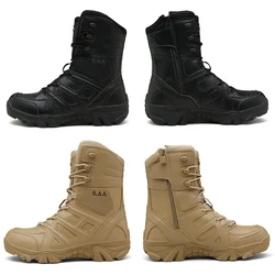 Men's High Top Boots Breathable Tactical Shoes Outdoor Hiking Wear-Resistant Waterproof Mountaineering Boots Size 39-47