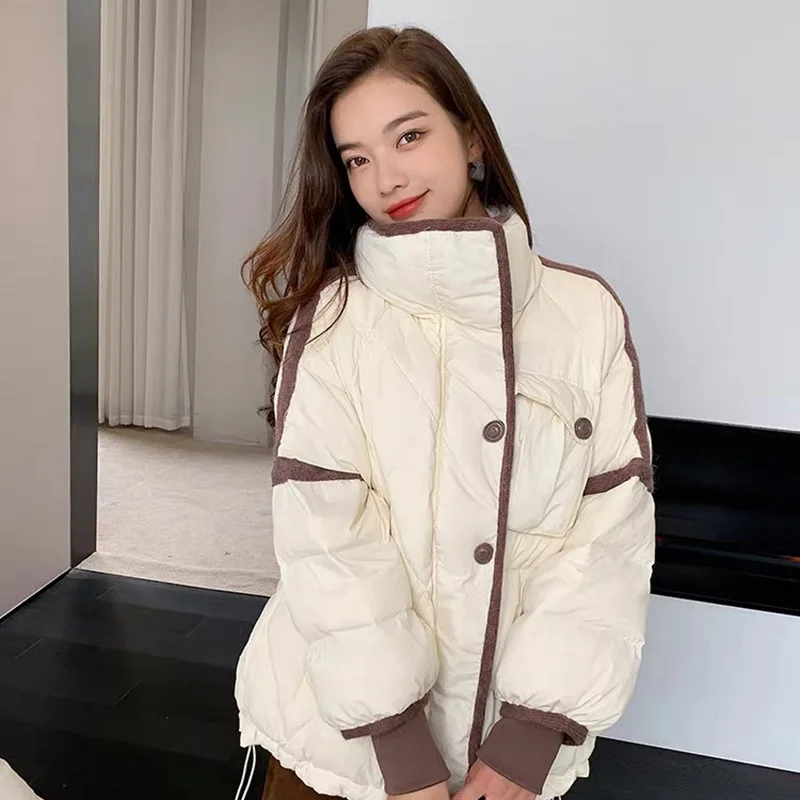 Down Jacket for Women's High-end Winter Jacket Fashionable and Casual White Duck Down Lightweight Japanese Style for Women