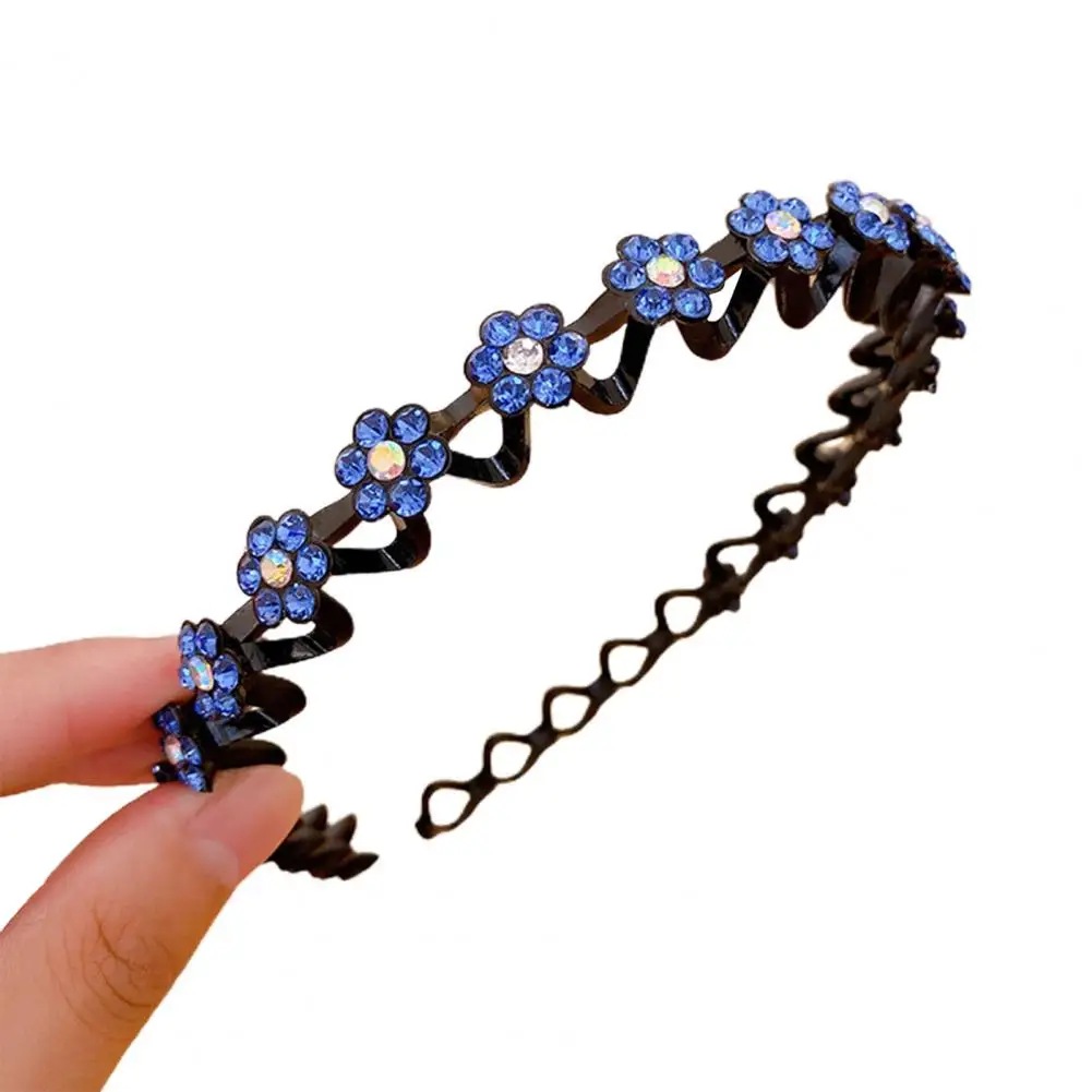 Great Rhinestone Hairband Long Lasting Hair Hoop Flower Ornament Decorative Floral Style Women Hairband with Rhinestones