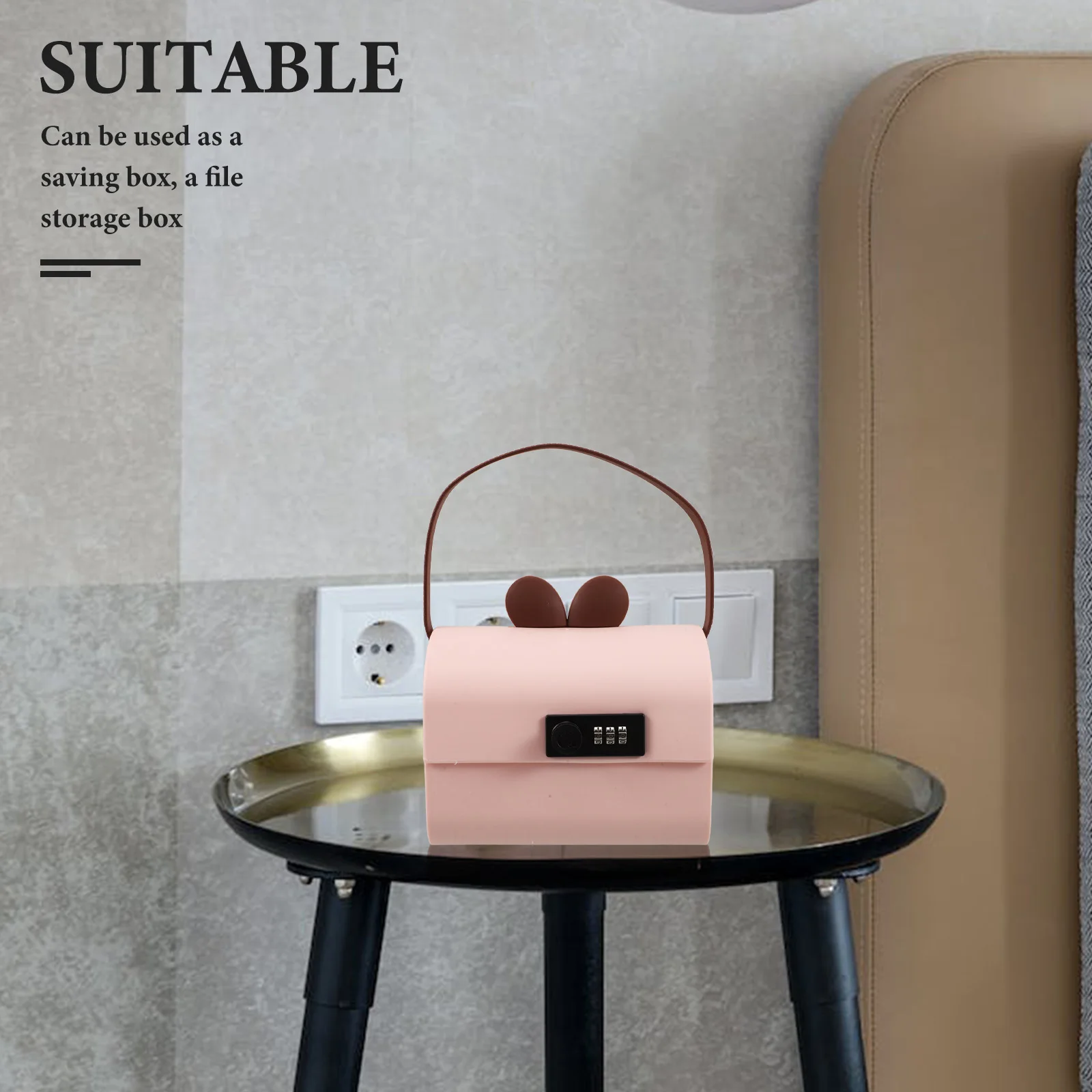 Boîte de rangement avec mot de passe, banque de pièces de monnaie rose de grande capacité pour enfants et adultes, coffre-fort incassable avec serrure à combinaison