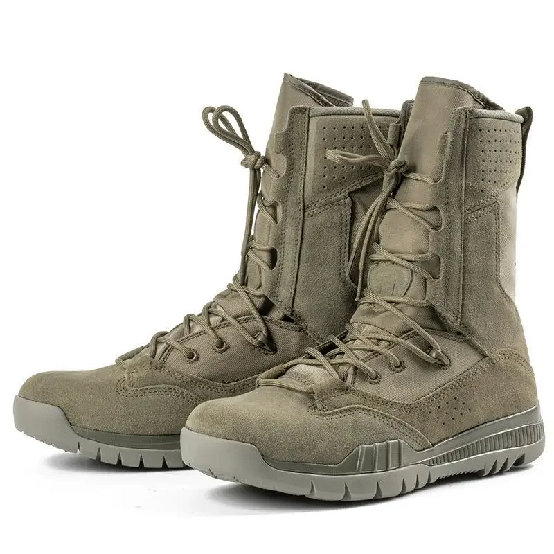 Autumn 2026 New Men's Shoes and Boots Green Desert Brown High-top Booties Light Training Hiking Boots Outdoor Work Shoes.
