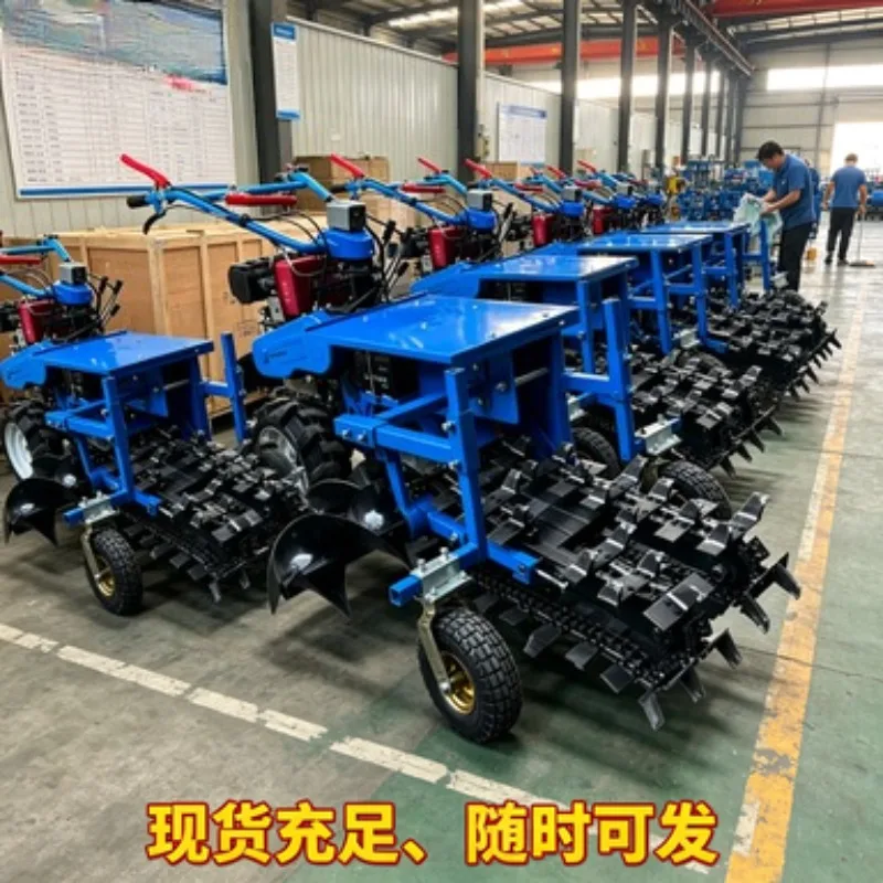 Mini Hand Held Chain Trencher Self Propelled Portable Ditching Machine for Orchard Garden Underground Cable Laying Projects