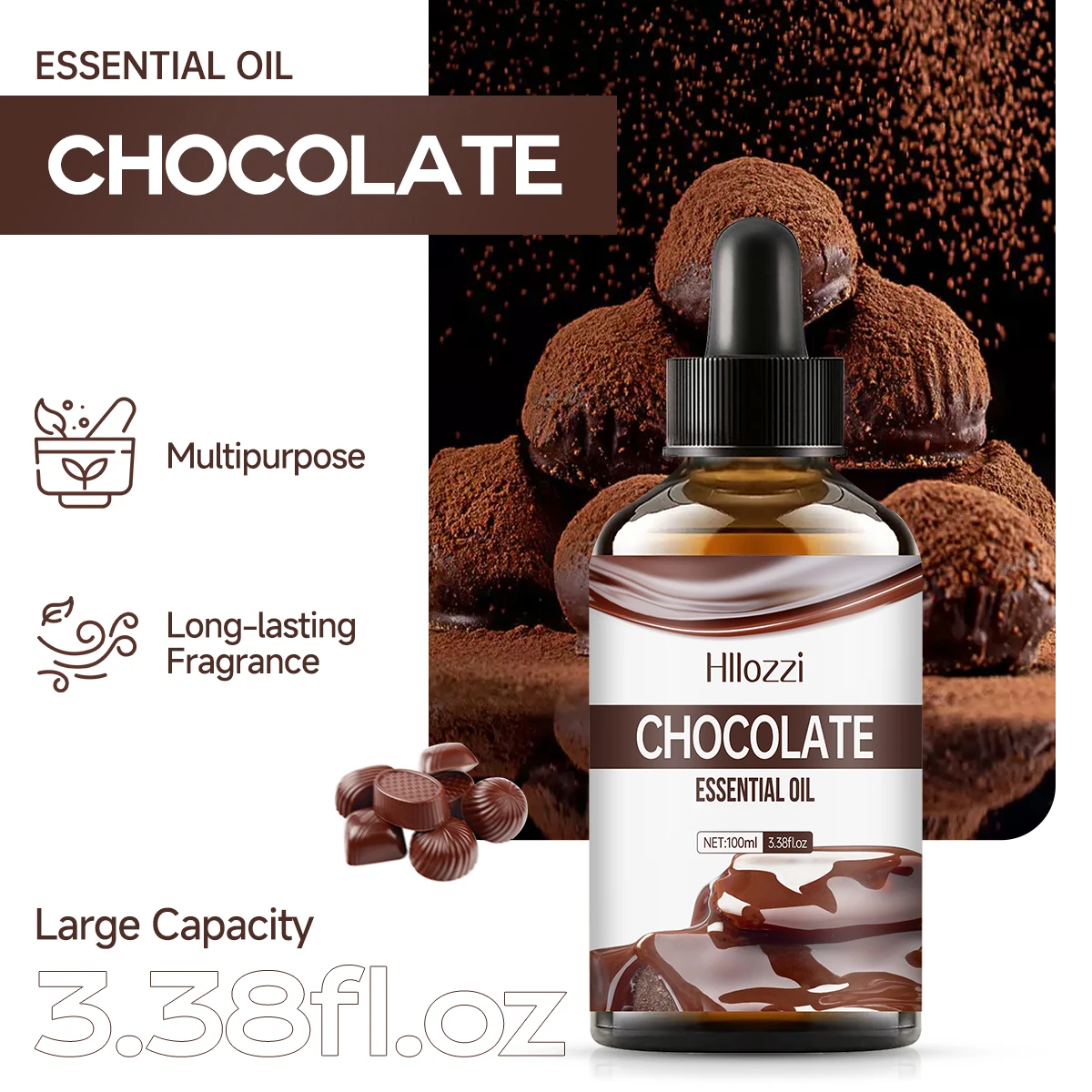 CHOCOLATE ESSENTIAL OIL a high-quality moisturizing nourishing massage oil with a refreshing scent, suitable for all skin types