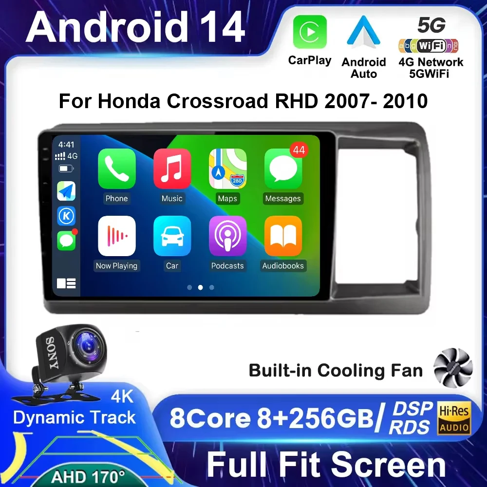 

Автомагнитола на Android 14 для Honda Crossroad RHD 2007- 2010, мультимедийная автомобильная навигация, Авторадио, головное устройство, стерео Carplay NO 2Din