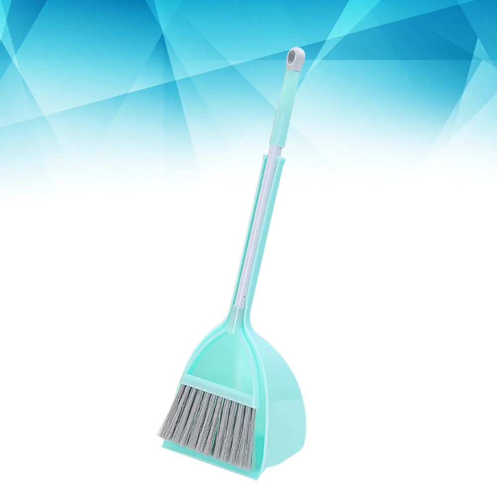 Vassoura mop combinação azul limpo pequeno conjunto de vassoura crianças ferramentas de limpeza durável plástico resistente ambientalmente amigável