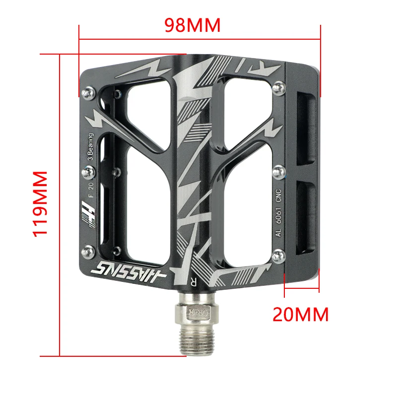 HASSNS Bicycle Pedals Mtb Mountain Bike Platform 3 Bearings Pedal Aluminum Footrest Crankbrothers Flat Pedales Bicicleta Cycling