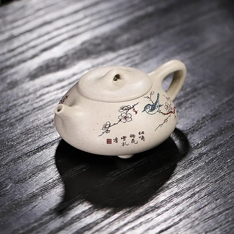 Authentic Yixing Handmade Tea Pot Purple Clay Stone Scoop Teapot Raw Ore Beauty Kettle Chinese Tea Ceremony Gift Drinkware 230ml