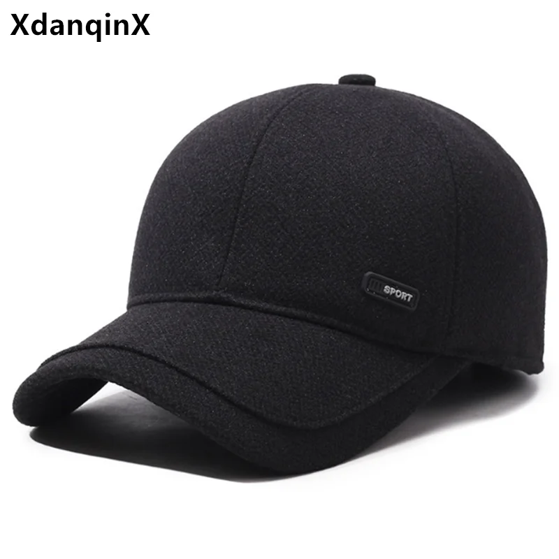 

New Winter Plush Thickened Warm Baseball Caps For Men Coldproof Earmuffs Hats Ski Hat Snapback Cap gorras шапка 모자 Men's Cap