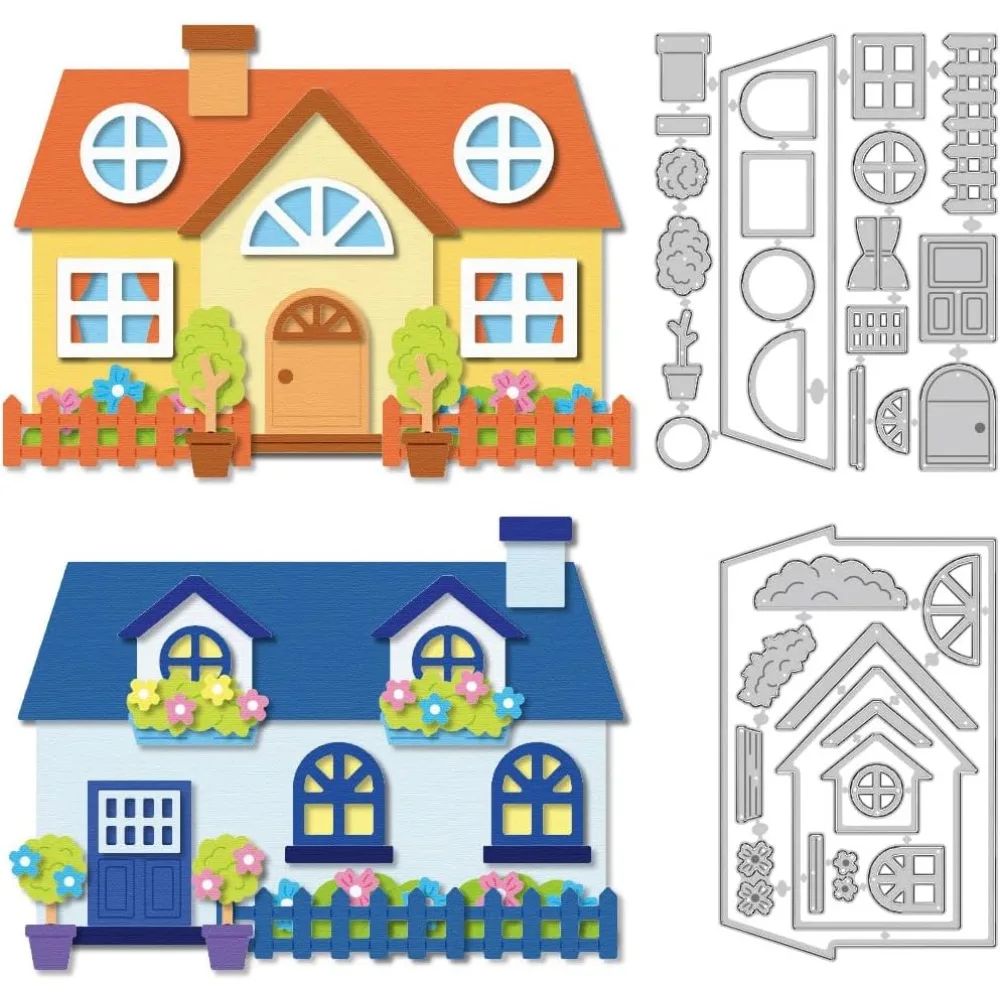 2 Stück, 2 Stile, Schneideformen aus Kohlenstoffstahl für DIY-Scrapbooking, Fotoalbum, dekorative Prägung, Papierkarten