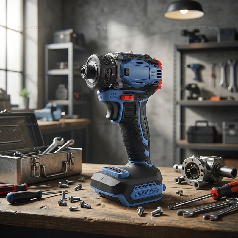 Brushless Electric Screwdriver Two Speed Cordless Drill for Home DIY and Professional Projects Compatible No Battery Included