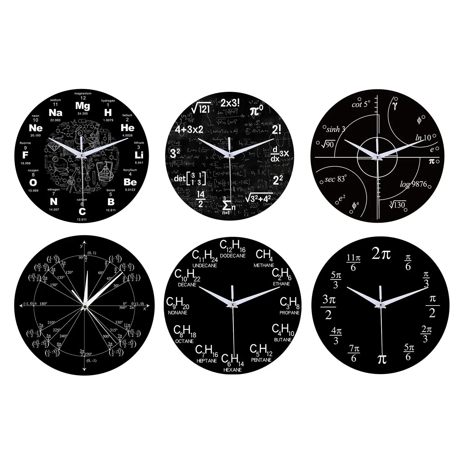 Modern Math Clock - Mathematical Equalities Wall Clock for Classroom