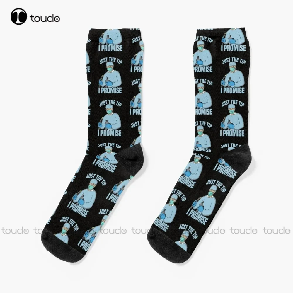 

New Just The Tip I Promise - Endoscopy, Colonoscopy Humor Socks Personalized Socks Personalized Custom Unisex Adult Socks