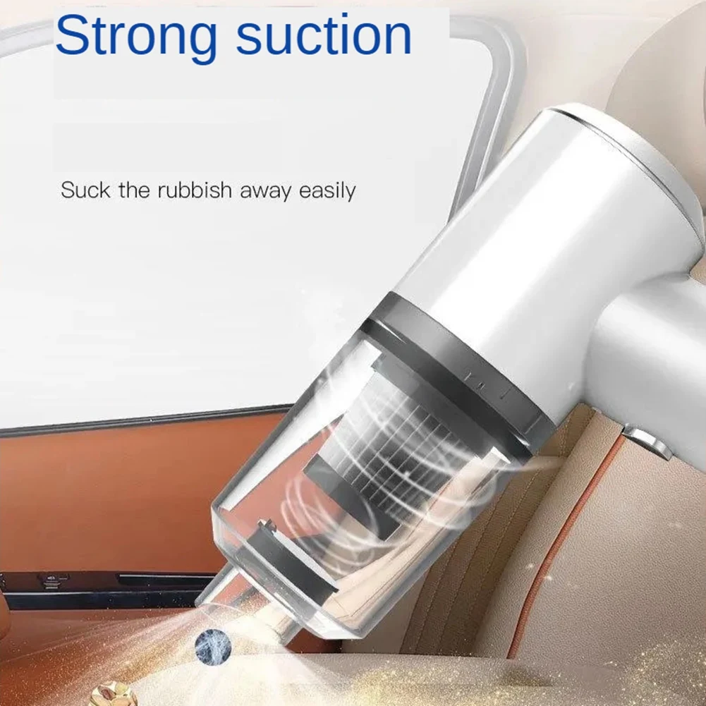 Aspirador portátil para carro molhado e seco para casa, potência de 120W, sucção 9000Pa, mini aparelhos de limpeza sem fio, preto