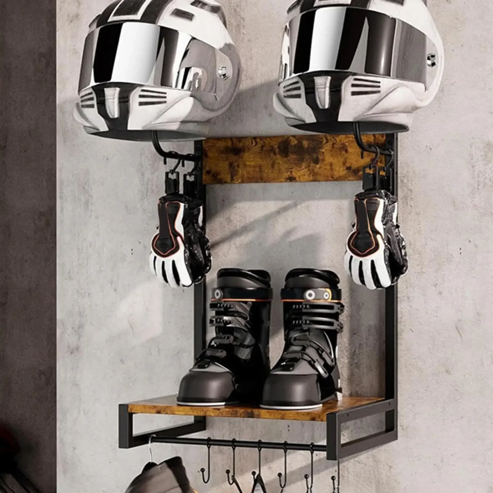 soporte-para-casco-estante-para-cascos-soporte-de-pared-expositor-perchero-de-madera-y-metal-para-chaquetas-zapatos