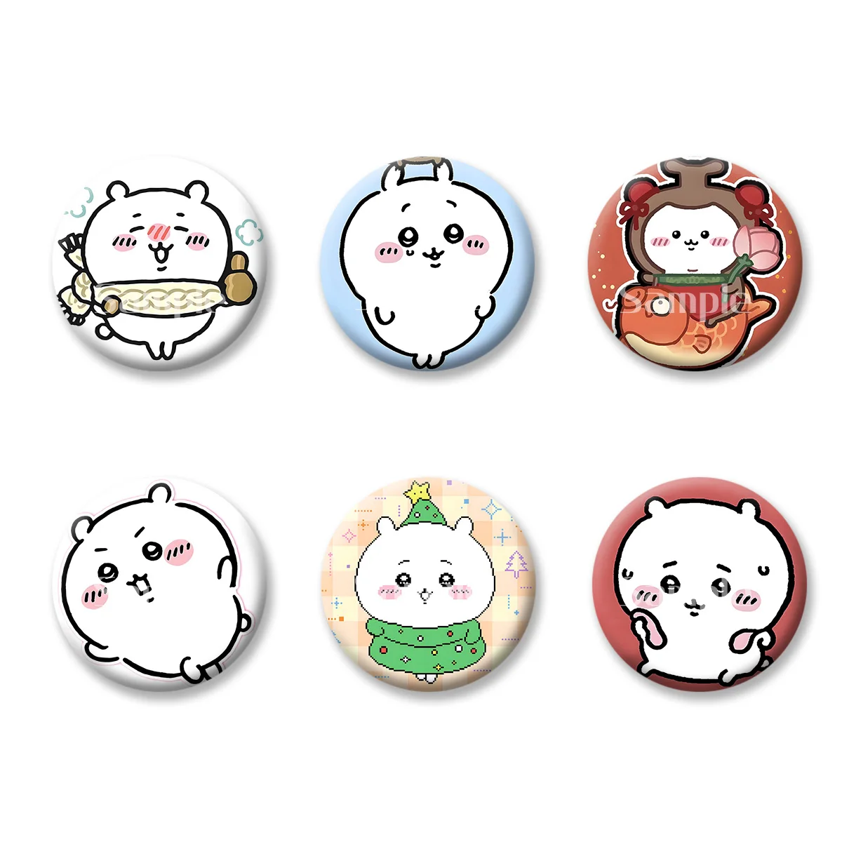 

Flash Badge Cards Chiikawa Cute Style Anime Cartoon Souvenir Keychains Convenient Makeup Mirror Fridge Magnet ACG Accessories