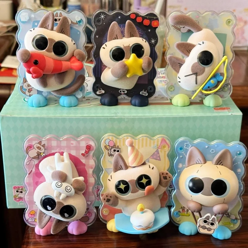 

В наличии натуральная сиамская кошка Azukisan Healing Moment серии слепая коробка Azukisan магнит на холодильник Kawaii украшения подарки Xmax