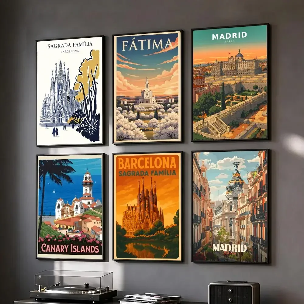 pattern Sagrada Família Poster Poster HD Printing Vintage Luxe Home Decor Wall Art for the Living Rooms Entryways Gift