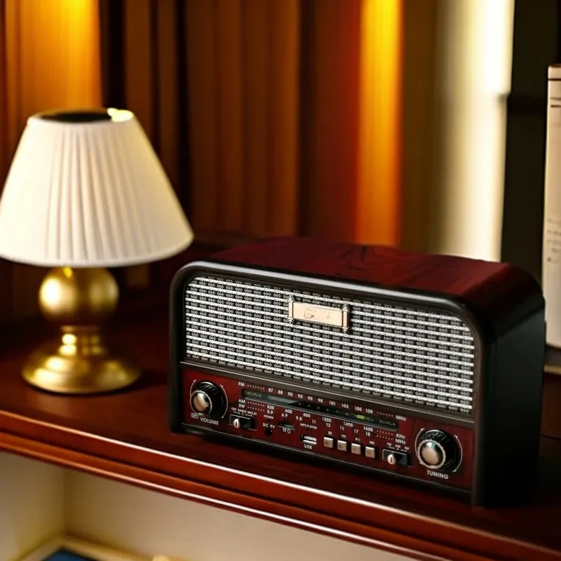 Out of Europe and America retro nostalgic two-channel stereo old man radio FM medium wave short wave Bluetooth U disk speaker