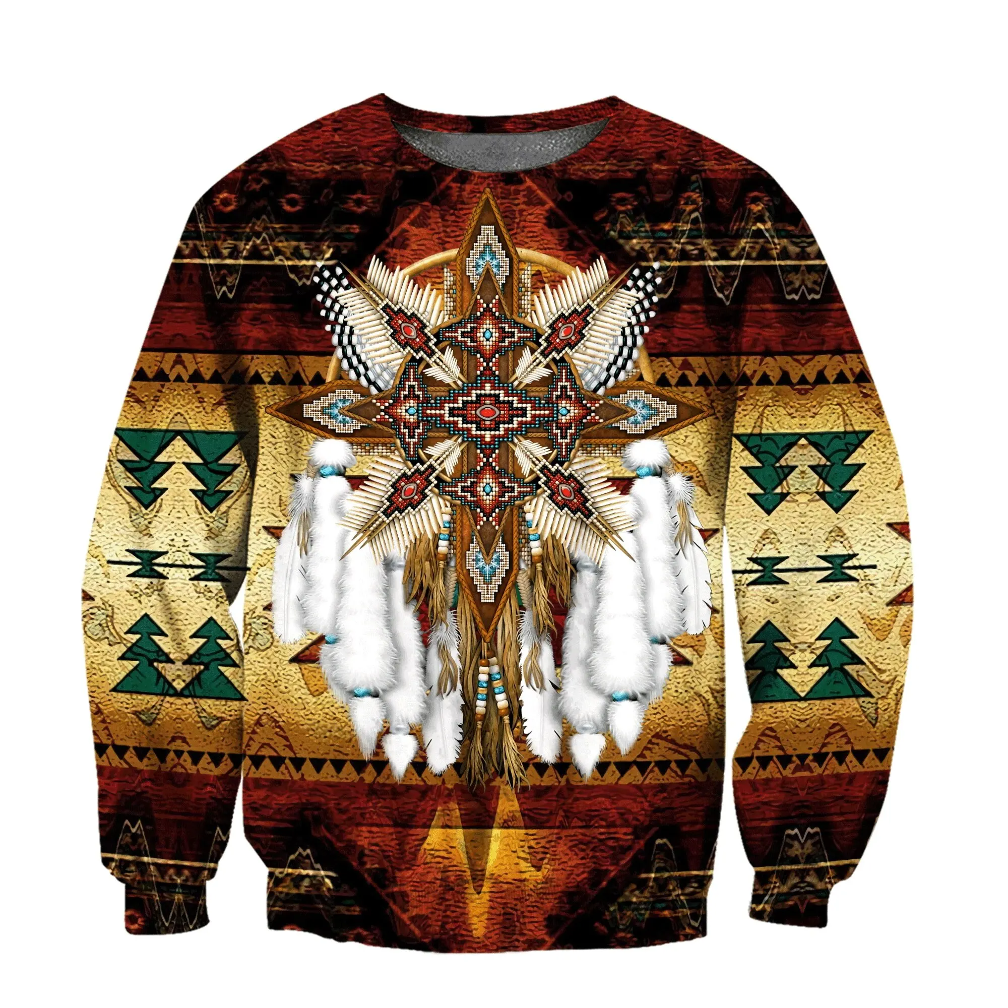 Western Aztec Ethnic Hoodies Bohemian 3D Print Sweatshirts Women Streetwear Long Sleeve Y2k Hoodie Pullovers Tops Woman Clothing