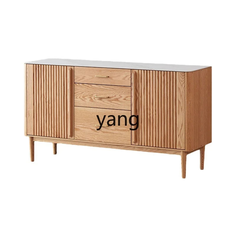 

Yhl Stone Plate Sideboard Cabinet Small Apartment Storage Side Cabinet Multi-Functional Oak