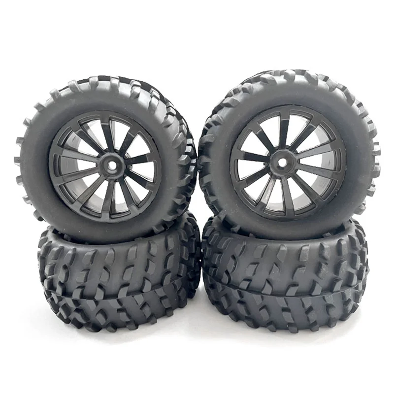 

4Pcs 82mm Rubber Wheel Tire 12mm Hex for MJX H16 16207 16208 162010 HBX 16889 SG1601 SCY 16101 1/16 RC Car Upgrade Parts