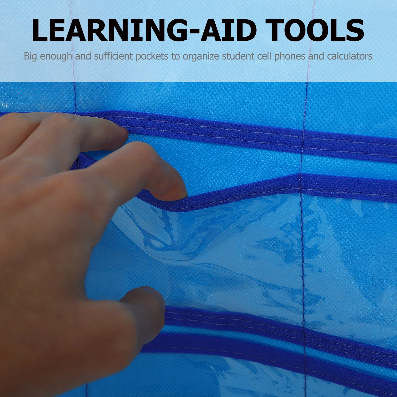 

1Pcs Card Insert Pocket Organizer Big Clear Pockets Over The Door Hanging Closet Phone Calculator Holder Storage Jewelry Socks