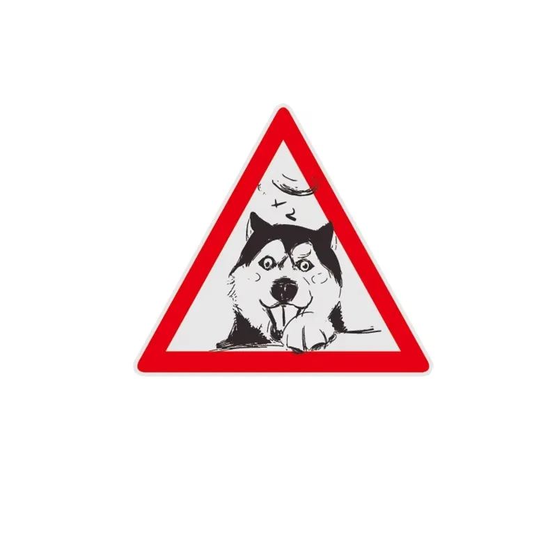 Fun Decorate Car Styling and Decals Motorbike Sticker Accessories  Siberian Husky Warning Fun Sign Self Adhesive 15CM PVC KK