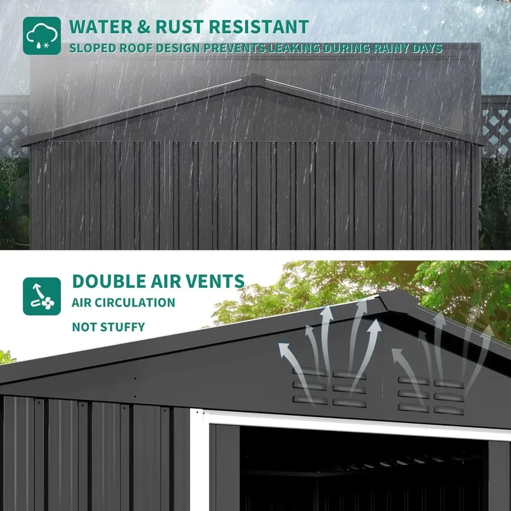 

6' x 4' Outdoor Storage Shed, Large Metal Tool Sheds, Heavy Duty Storage House with Lockable Doors & Air Vent for Backyard Patio