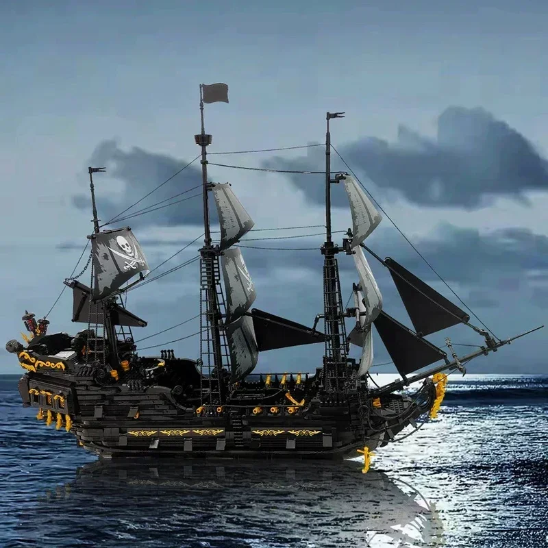 

Black Pearl Pirate Ship Model Building Blocks Medieval Movie Skeleton Adventure Boat Assembly Bricks Toys For Children Gifts