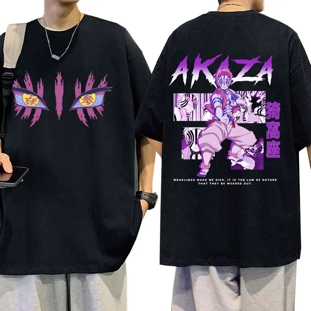 

Anime Demon Slayer T-shirt Akaza Graphic T Shirts Summer Men Women Clothing Cartoon Fashion Trend Tshirt Male Vintage Streetwear