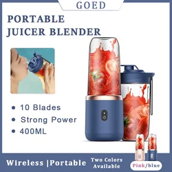 Electric Fruit Juicer Blender Mini Wireless Portable Blenders Household USB Charging 6 Blade Juice Machine Gift Juice Cup