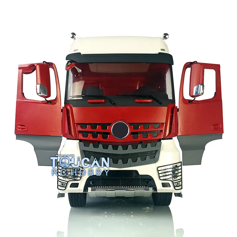 LESU-RC 3Speed Tractor, Truck Metal Chassis, TOUCAN Pintado Kit Desmontado, Modelo Cab com Motor Servo Toy, THZH0835, 1:14, 8x8