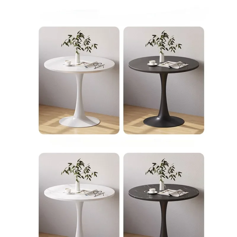 Round Table Household Dining Table Small Unit Type Desk Dual-purpose Fast Food Restaurant Commercial Rental Room Nordic