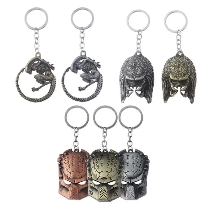 alien keychain Restore Scene Aliens Predator AVP Keychain Alien Queen Figure Cosplay Key Rings Men Key Accessories Gift