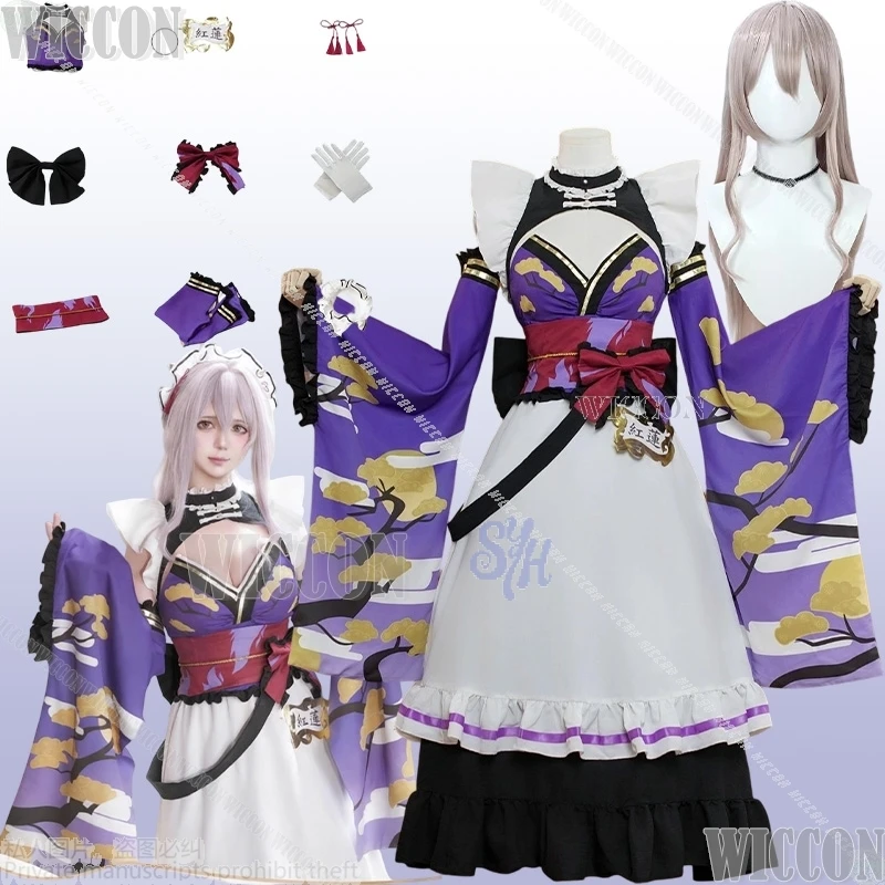 

Hongryeon Viss련 Косплей Игра NIKKE GODDESS OF VICTORY Костюм Сексуальная Кофейная Горничная Глубокий V Фиолетовое Кимоно Хэллоуин 코스프레 Comic Con Suit