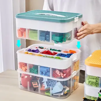 Plastový úložný box Lego pro děti, puzzle, stavební blok Lego kontejner, klasifikace, díl, třídicí box, dětský organizér na hračky 10 nejlepší prodej Organizér na hračky - №8