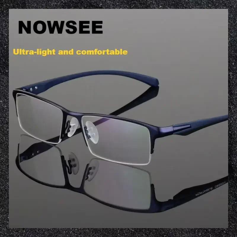 

Классические деловые очки в полуоправе из сплава, оправа TR90, дужки для коррекции близорукости, мужские очки, хит продаж