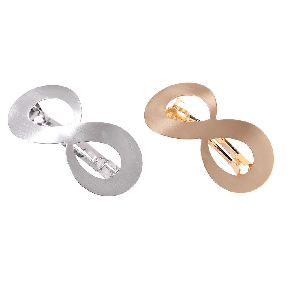 

2 Pcs Hair Clip Metal Glossy Surface Barrettes Hairpins Accessories Decorative Clips Alloy
