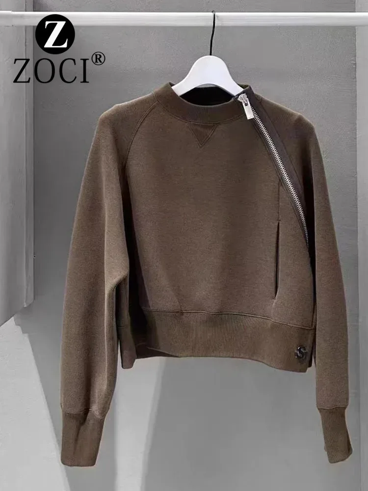 [ZOCI] 2024 Men 2024 Japanese Design Autumn Winter New Jacket Solid Color Round Neck Loose Long Sleeved Sweatshirt Top New