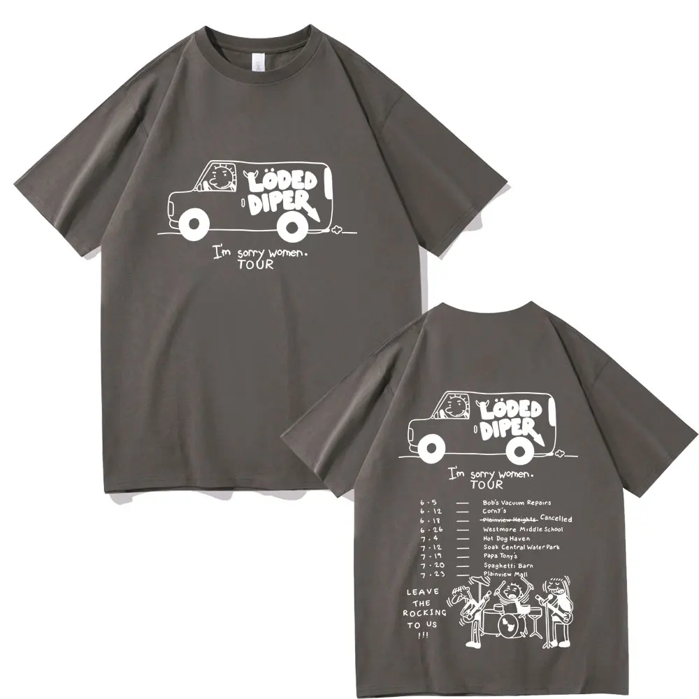 เสื้อยืดลำลองสไตล์เรโทรร็อค แขนสั้น รุ่นลิมิเต็ดอิดิชั่น ลาย Loded Diper I'm Sorry สำหรับผู้ชายและผู้หญิง